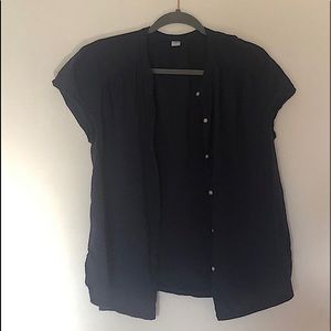 button down navy top